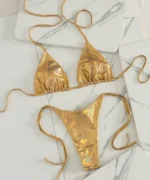 Gold Metallic Bikini Set - Image 5