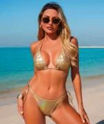 Gold Metallic Bikini Set - Image 3