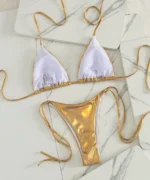 Gold Metallic Bikini Set - Image 2