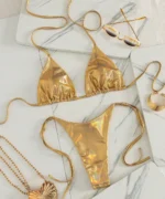Gold Metallic Bikini Set