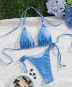 Lace-Up Triangle Bikini Set - Image 11