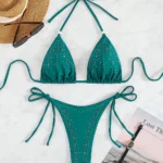 Lace-Up Triangle Bikini Set