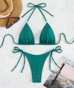 Lace-Up Triangle Bikini Set