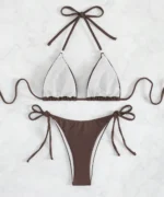 Lace-Up Triangle Bikini Set - Image 3
