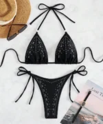 Lace-Up Triangle Bikini Set - Image 2