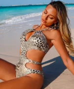 Leopard Cut-Out Monokini Swimsuit - Image 5
