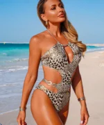 Leopard Cut-Out Monokini Swimsuit - Image 3