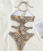 Leopard Cut-Out Monokini Swimsuit - Image 2