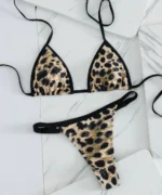 Leopard Print Triangle Bikini Set - Image 5