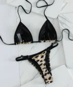 Leopard Print Triangle Bikini Set - Image 2