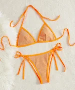 Metallic Contrast Bikini Set - Image 5