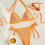 Metallic Contrast Bikini Set