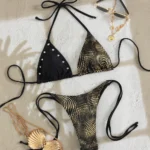 Metallic Rivet Bikini Set