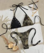 Metallic Rivet Bikini Set