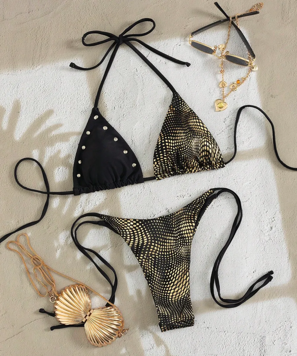 metallicrivetbikiniset07 Metallic Rivet Bikini Set - Image 1