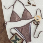 Metallic Triangle Bikini Set