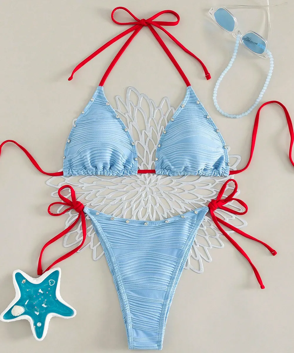 pearltrimbikiniset07 Pearl Trim Bikini Set - Image 1