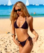 Pearl Trim Triangle Bikini Set - Image 6