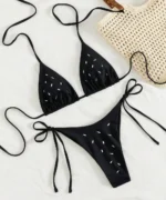 Rhinestone Tie-Side Bikini Set - Image 3