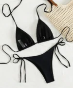 Rhinestone Tie-Side Bikini Set - Image 2