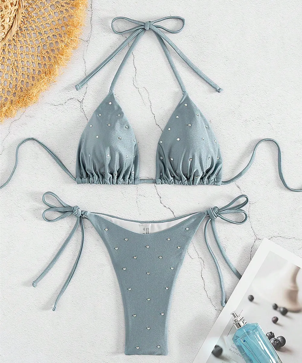 rhinestonetrianglebikiniset30 Rhinestone Triangle Bikini Set - Image 1