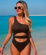 Ribbed Cutout One-Piece Swimsuit - Image 3