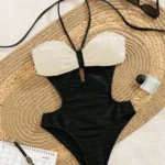 Ribbed Cutout One-Piece Swimsuit