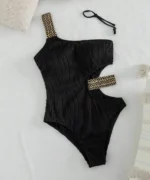 Ribbed One-Shoulder Cutout Swimsuit - Image 3