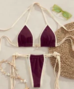 Ribbed Trim Bikini Set - Image 11