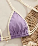 Ribbed Trim Bikini Set - Image 6