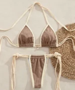 Ribbed Trim Bikini Set - Image 5