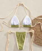 Ribbed Trim Bikini Set - Image 3