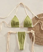 Ribbed Trim Bikini Set - Image 2