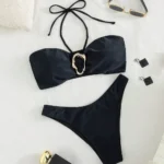 Ring Detail Bandeau Bikini Set