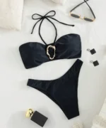 Ring Detail Bandeau Bikini Set