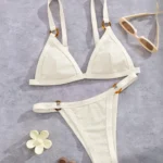 Ring Detail Triangle Bikini Set