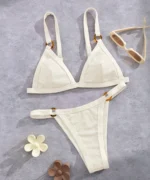 Ring Detail Triangle Bikini Set