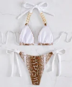Snake Print Chain Bikini Set - Image 15