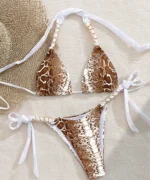 Snake Print Chain Bikini Set - Image 11