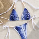 Snake Print Chain Bikini Set