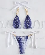 Snake Print Chain Bikini Set - Image 4