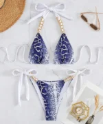 Snake Print Chain Bikini Set - Image 2