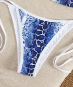 Snake Print Triangle Bikini Set - Image 7