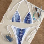 Snake Print Triangle Bikini Set
