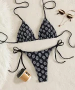 Summer Beach Set: Floral Bikini + Straw Tote - Image 5