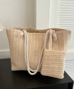 Summer Beach Set: Floral Bikini + Straw Tote - Image 4